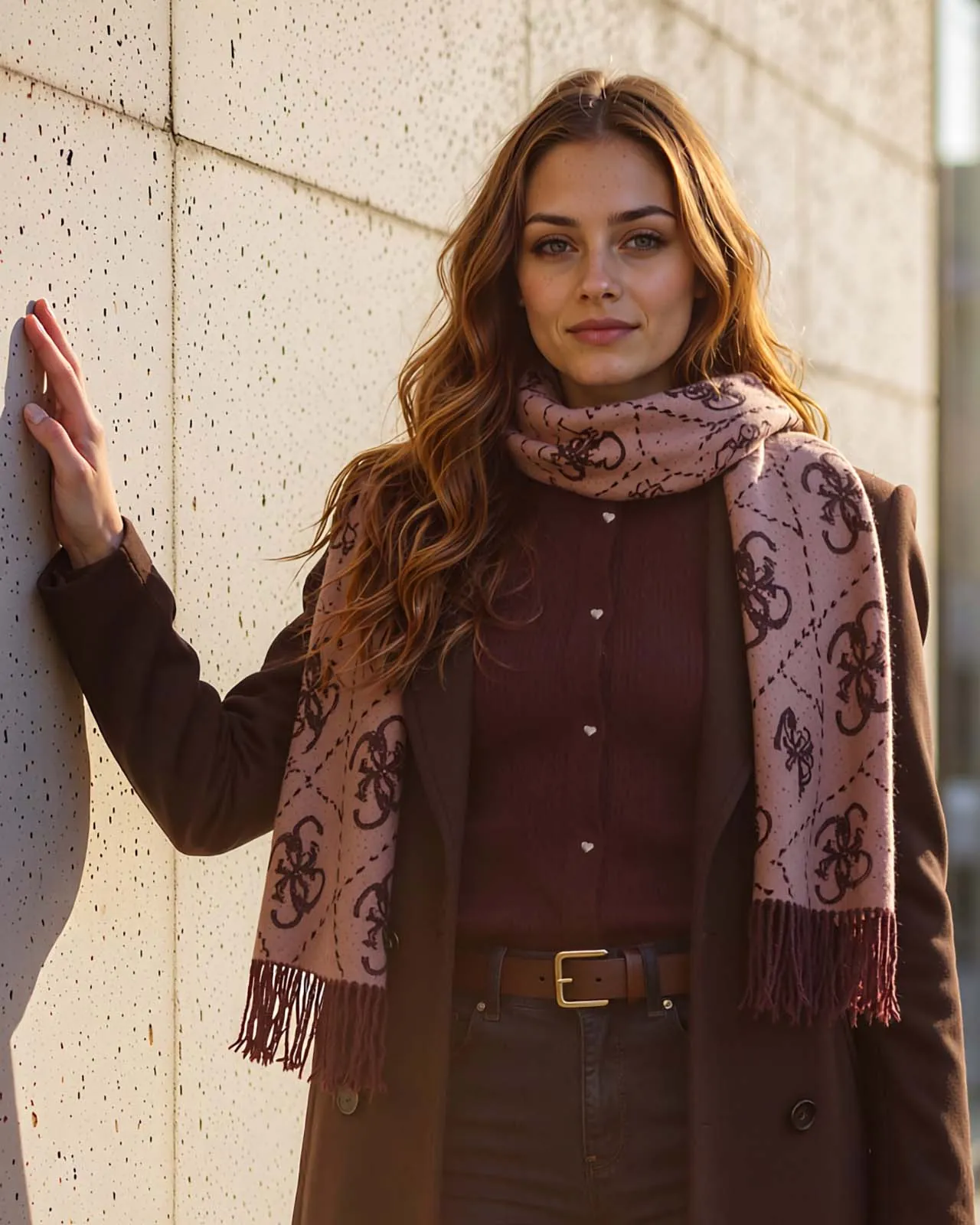 Related fashion look: Burgundy Cardigan & Dark Denim Winter Layer