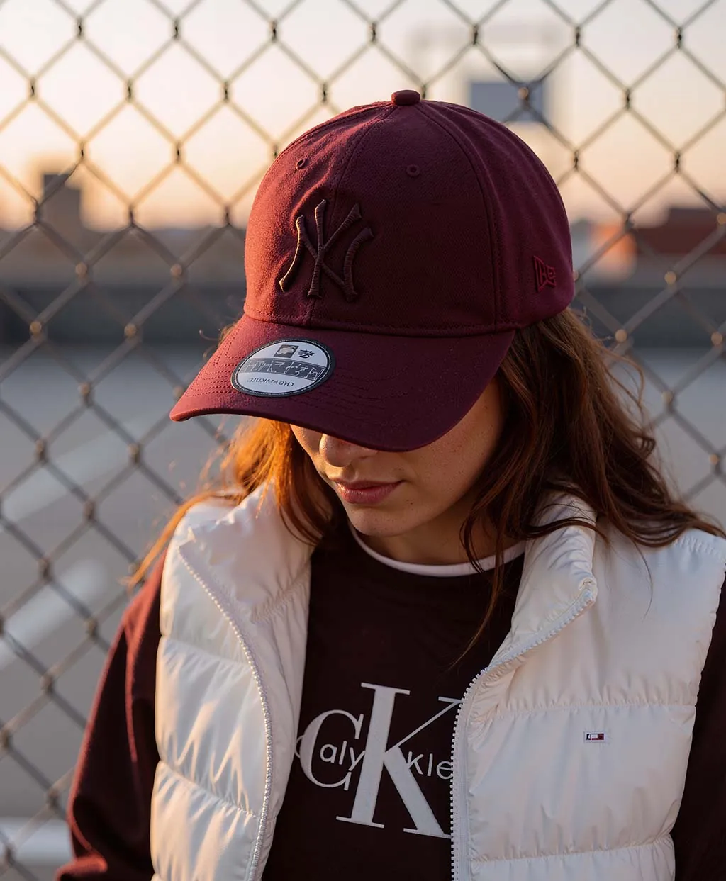 Mocha Burgundy Sporty Streetwear Outfit