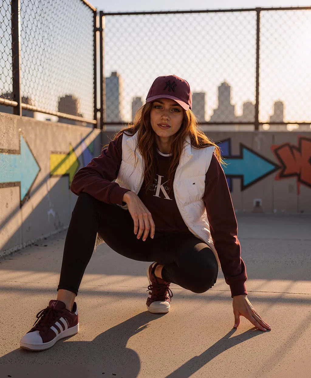 Fashion look: Mocha Burgundy Sporty Streetwear Outfit