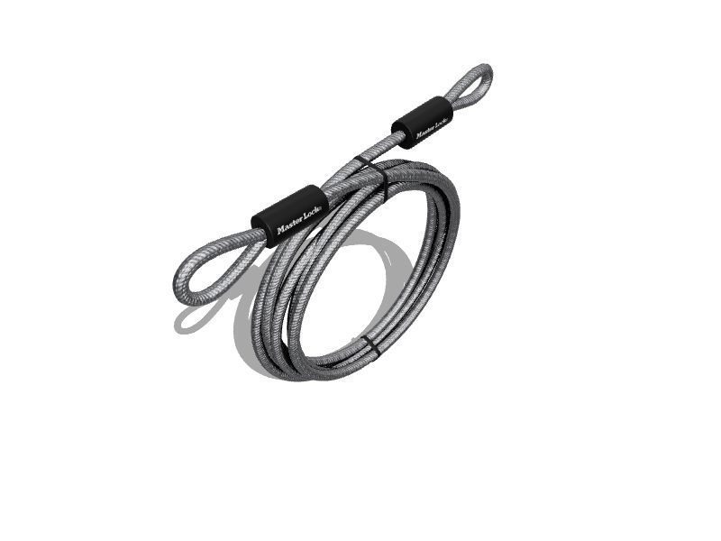 Hyper Tough 1/4in x 6 ft Vinyl Covered Flexible Open Loop Cable Lock, Size: 1/4 inch x 6