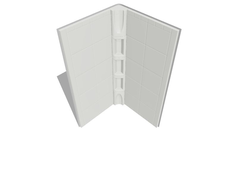 Sterling Intrigue White 2Piece Neoangle Corner Shower Kit (Center