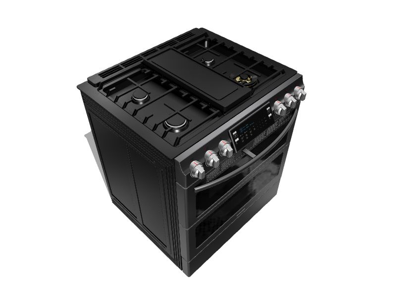 Samsung NX58K7850SG 30 Inch Flex Duo Gas Range with Dual Doors, 5.8 cu. ft.  Oven Capacity, 5 Sealed Burners, 18,000 BTU Double Stacked Burner, Griddle,  Wok Grate, Soft Close Door, Wi-Fi Connectivity