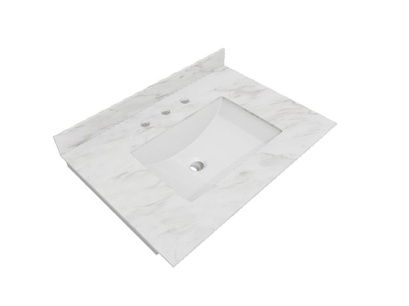 31in Ariston Natural Marble Undermount Single Sink Bathroom Vanity Top