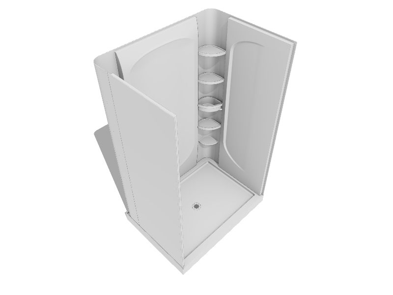 Sterling Store+ 4Piece 34in W x 48in L x 76in H White Rectangular