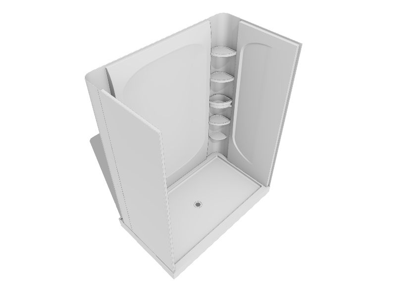 Sterling Store+ 4Piece 34in W x 60in L x 76in H White Rectangular