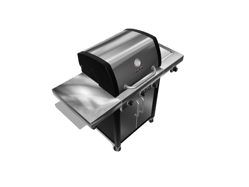 Char Broil Commercial Stainless Black 3 Burner Liquid Propane