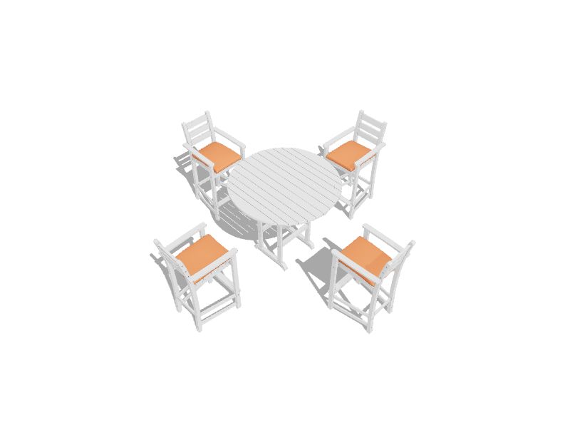 Trex Outdoor Furniture Monterey Bay 5Piece White Bar Height Patio