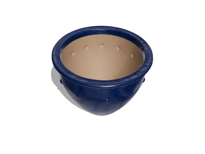 allen + roth 15.6-in W x 14.4-in H Blue Ceramic Indoor/Outdoor Planter in  the Pots & Planters department at