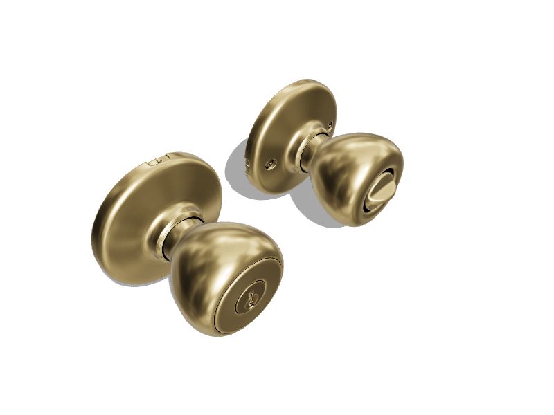 Kwikset Security Mobile Home Tylo Polished Brass Exterior No Deadbolt Keyed  Entry Door Knob with Antimicrobial Technology in the Door Knobs department  at