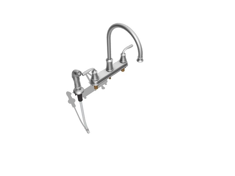 Delta Lorain Chrome Double Handle Kitchen Faucet (Side Spray Included
