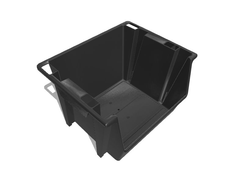 Project Source 16-in W x 12-in H x 19-in D Gray Plastic Stackable Bin in  the Storage Bins & Baskets department at