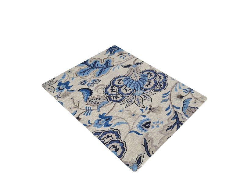 allen + roth 8 X 10 Wool Blue Indoor Geometric Area Rug at Lowes.com