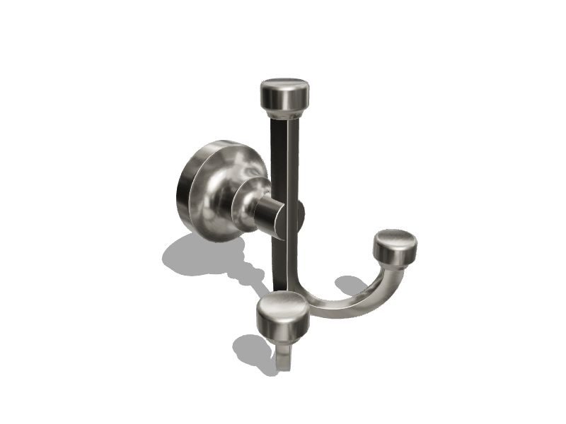 Delta Alux Satin Nickel Double-Hook Wall Mount Towel Hook at Lowes.com