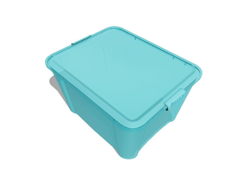 Hefty Hi-Rise 72 qt Storage Bin, Clear with Turquoise Lid