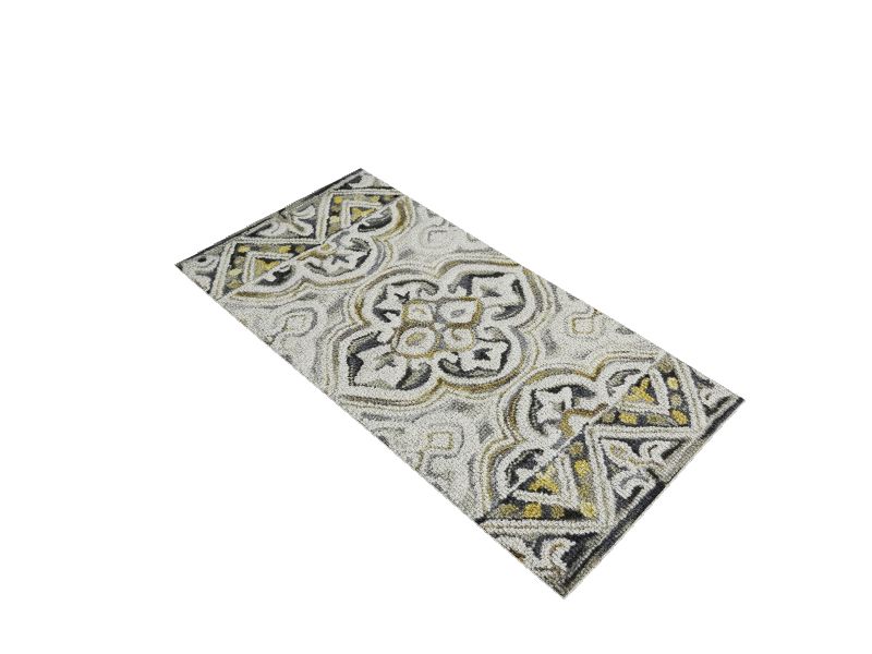 allen + roth CATLEY 2 x 4 Grey-Charcoal Indoor Medallion French Country Handcrafted Throw Rug allen + roth CATLEY 2 x 4 Grey-Charcoal Indoor Medallion French Country Handcrafted Throw Rug