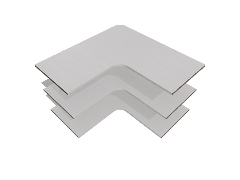 Easy Track RS3003 Corner Shelves, White - 3 pack