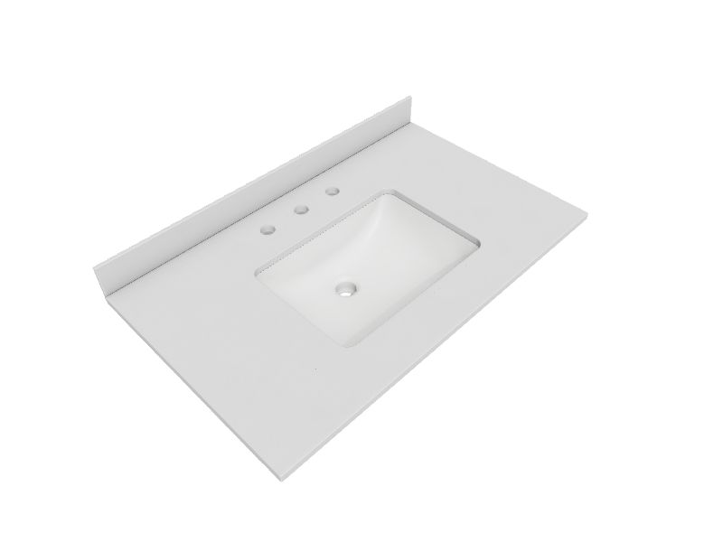 Bestview Meridian 37in Gray/Polished Engineered Marble Undermount