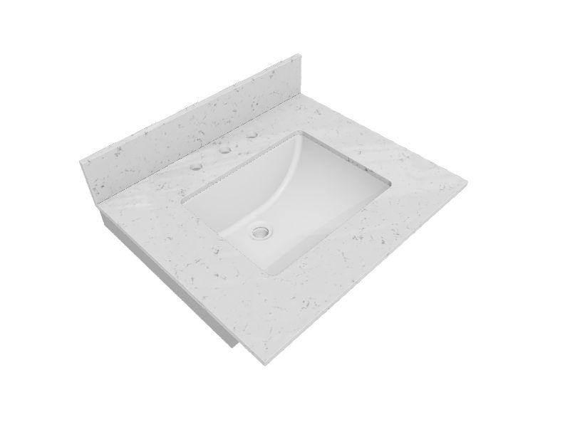 Bestview 37in Carrara White Quartz Single Sink Bathroom Vanity Top at