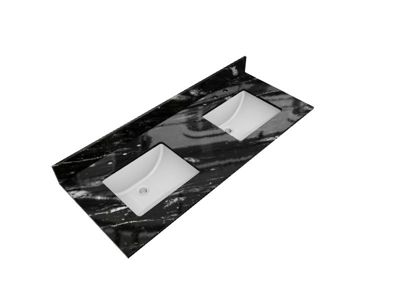 Bestview 61-in Carrara White Quartz Bathroom Vanity Top Bestview 61-in Carrara White Quartz Bathroom Vanity Top