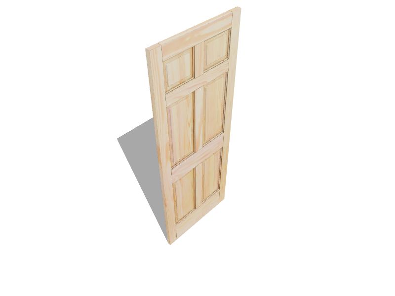 RELIABILT 6 Panel Fir 32-in x 80-in Natural 6-panel Solid Core Unfinished  Fir Wood Slab Door in the Slab Doors department at