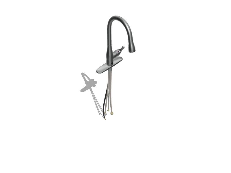 Bio Bidet FLOW Brushed Nickel Single Handle Pulldown Touchless Kitchen