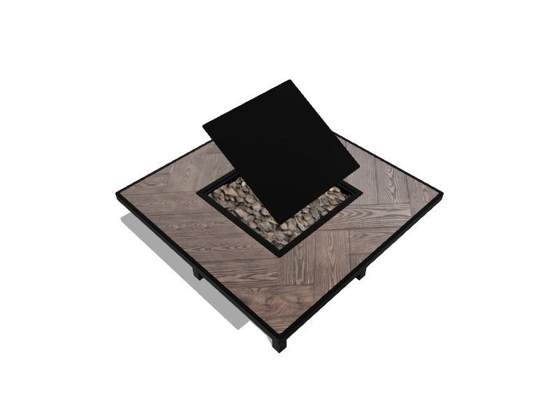 allen + roth 42.0-in W Black Steel Tabletop Liquid propane Fire table ...
