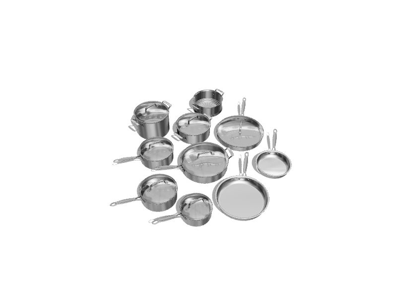 Cuisinart 17-Piece Chef's Classic 13.8-in Stainless Steel Cookware Set with  Lid(s) Included in the Cooking Pans & Skillets department at