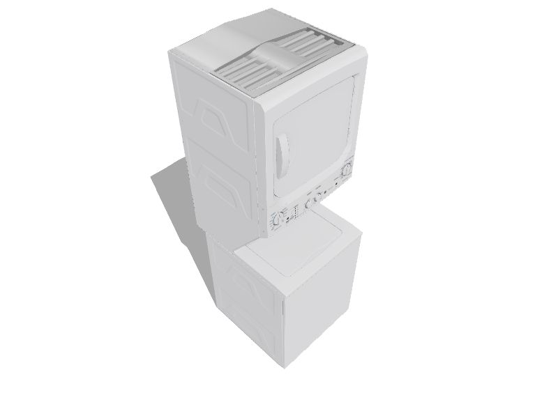 GE Electric Stacked Laundry Center with 3.8cu ft Washer and 5.9cu ft