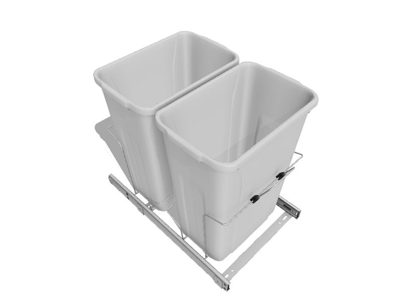 KV PSW15-1-35WH Trash Can, single, bottom mounted, 35 quart, steel