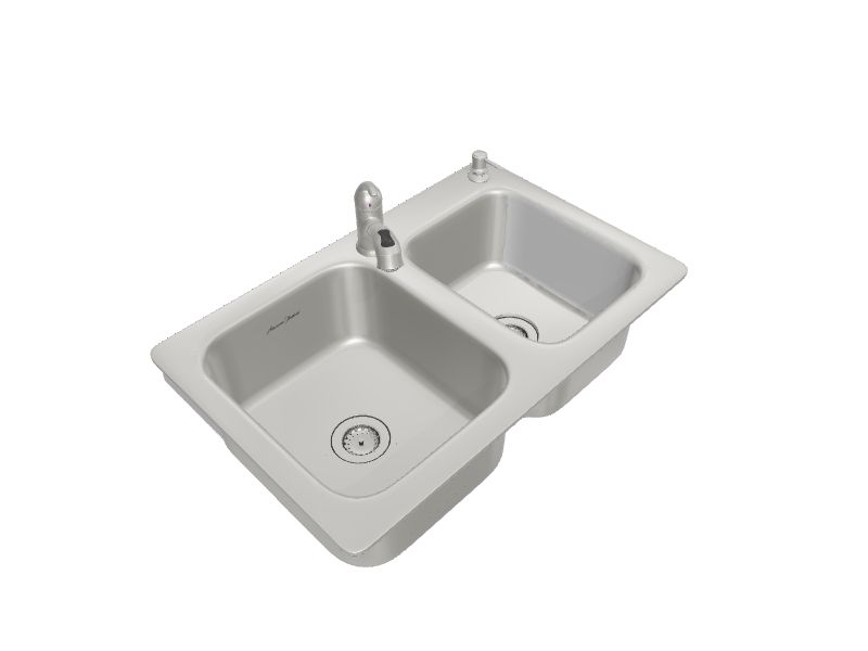 Spazio 33 in Double Bowl Kitchen Sink, 16 Gauge Stainless Steel with Grids  and Square Basket Strainers, by Stylish