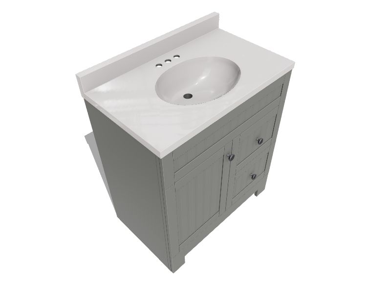 Style Selections Ellenbee 30in Gray Single Sink Bathroom Vanity with