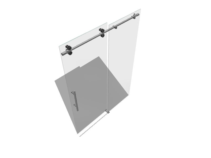 DreamLine SHDR-61547620-07 Enigma-XO 50-54 W x 76 H Fully Frameless Sliding Shower Door in Brushed Stainless Steel