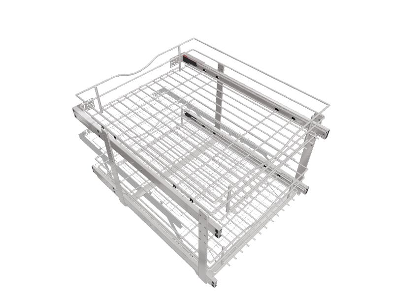 Simply Put 14-in W x 19.1875-in H 2-Tier Cabinet-mount Metal Soft Close Pull-out  Sliding Basket Kit in the Cabinet Organizers department at
