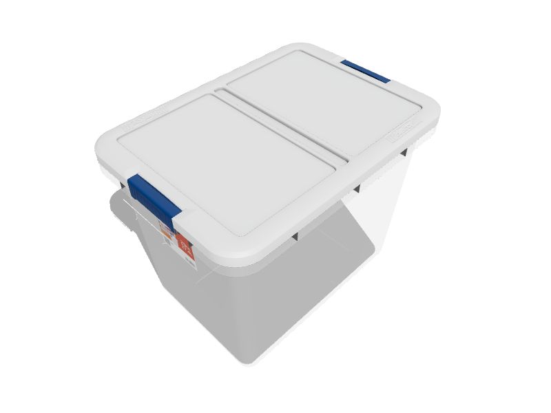 Hefty X-large 25-Gallons (100-Quart) Clear Base with White Lid Tote with  Latching Lid