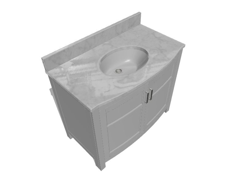 allen + roth Moravia 36in White Undermount Single Sink Bathroom Vanity