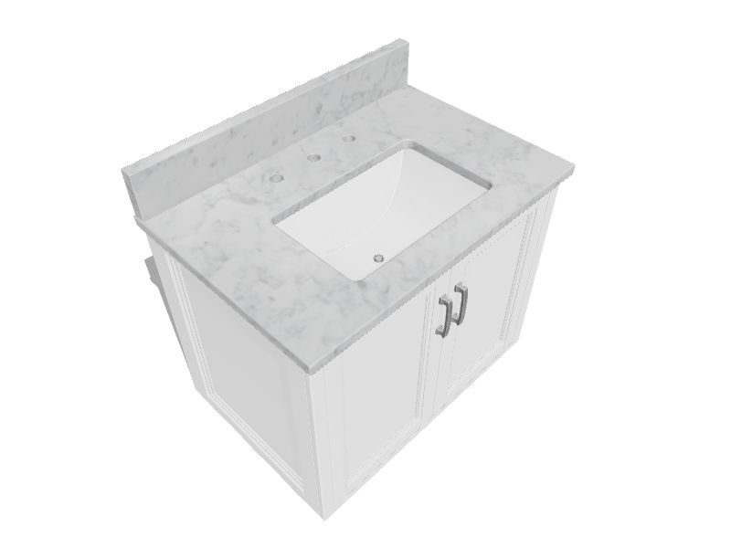 allen + roth Floating 30in White Undermount Single Sink Bathroom