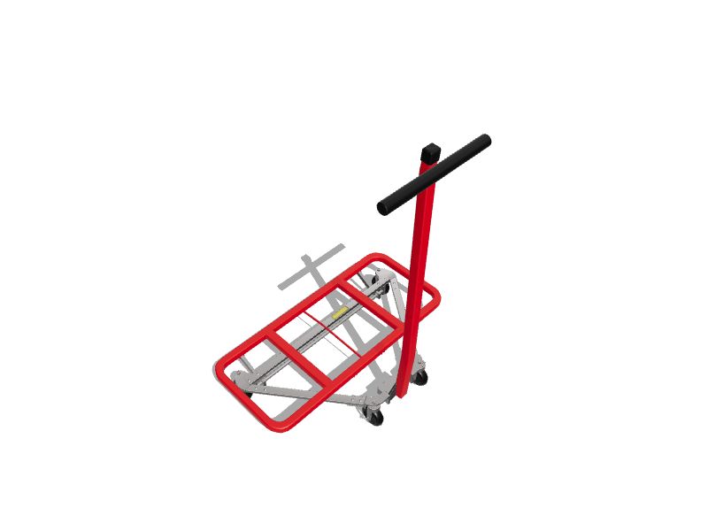 Raymond Products 600lb 4Wheel Red Steel Furniture Dolly at