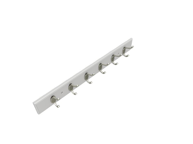 Franklin Brass Classic Arch 28 in. White and Satin Nickel Trayed Hook Rack  R41606-PWN-R - The Home Depot