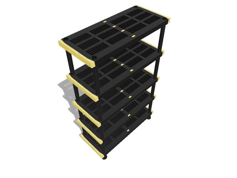 Project Source Commander Plastic Heavy Duty 5-Tier Utility Shelving Unit  (48-in W x 20-in D x 72-in H), Black in the Freestanding Shelving Units  department at