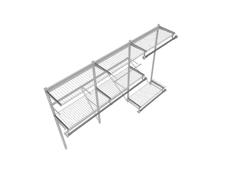 Rubbermaid 3-6ft Steel Expandable Closet Kit Organization Storage Solution,  White