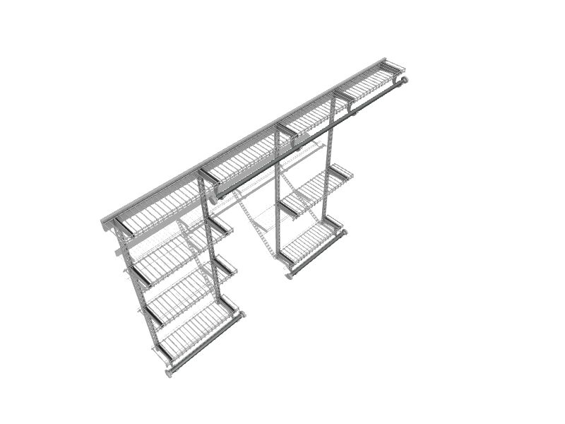 Rubbermaid FastTrack 4-ft to 8-ft x 12-in White Wire Closet Kit at