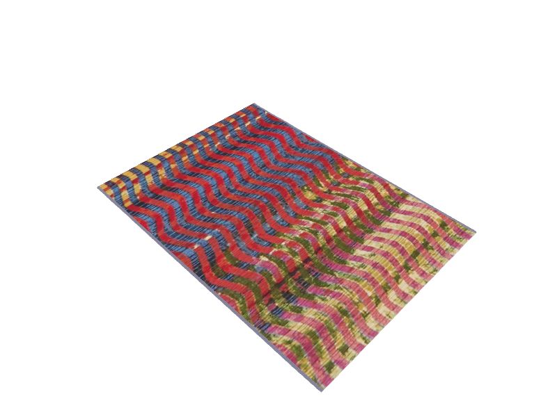 Unique Loom Wavy Outdoor 2 X 3 (ft) Multi/Red Indoor/Outdoor Stripe