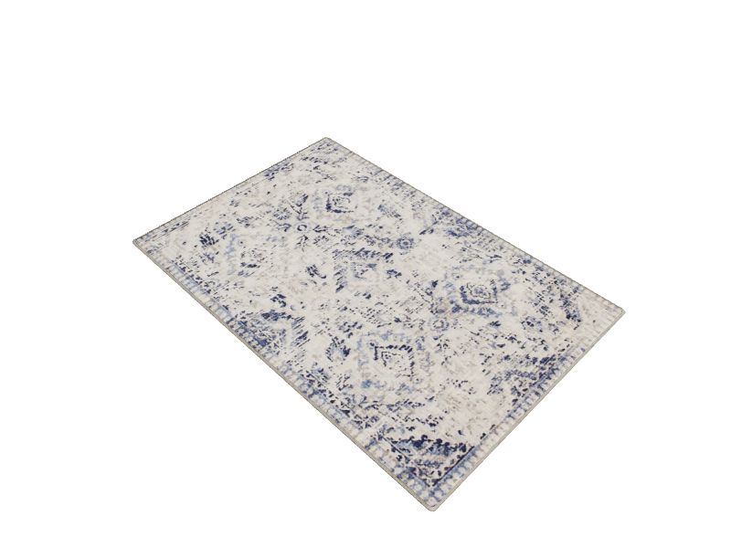 Scott Living Eastway 5 x 8 Blue Indoor Geometric Farmhouse/Cottage Area Rug in the Rugs