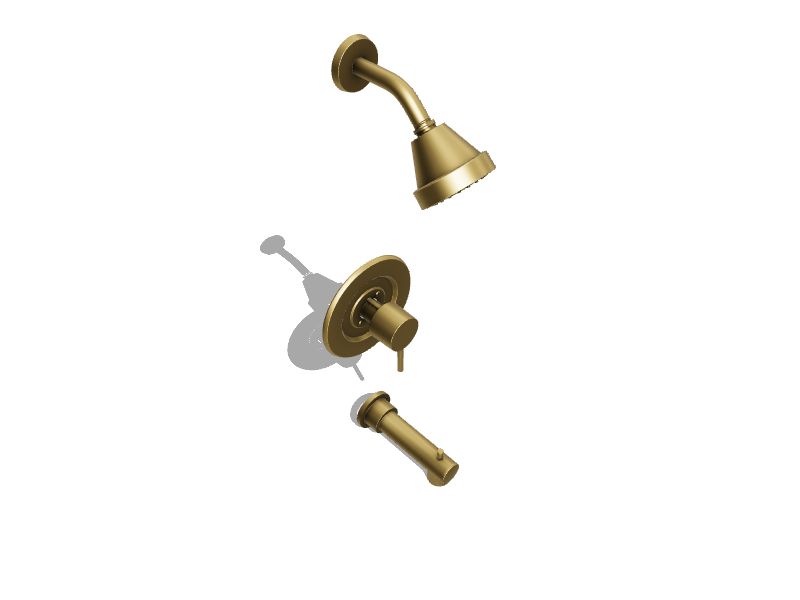 Moen Align Dusch- & Badarmatur In Gebürstetem Gold – Mit Posi-Temp Druckausgleich, Für Badewanne & Dusche