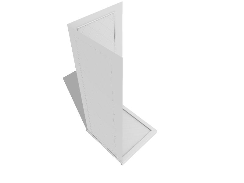 DreamLine DL-6295C-01 32 D x 32 W x 76 3/4 H Slimline Double Threshold Corner Drain Base and Acrylic Backwall Kit in White