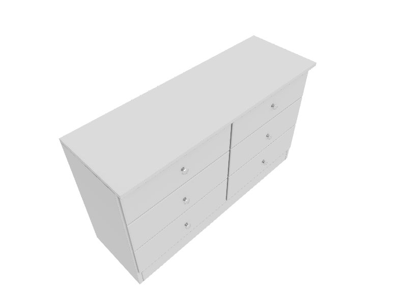 Prepac Astrid Crystal White 6Drawer Standard Dresser in the Dressers