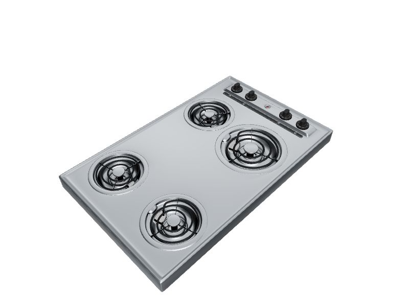 Summit Appliance 30-in 4 Burners Coil Stainless Steel Electric Cooktop