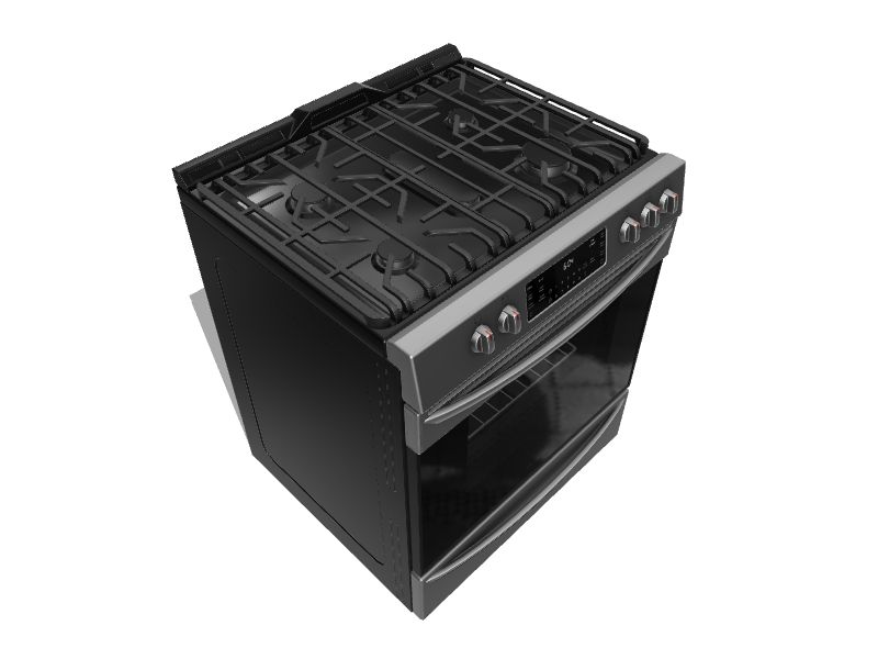 FRIGIDAIRE GALLERY 30 in. 6 cu. ft. 5 Burner Slide-In Gas Range with Total  Convection and Air Fry in Smudge Proof Black Stainless Steel GCFG3060BD -  The Home Depot