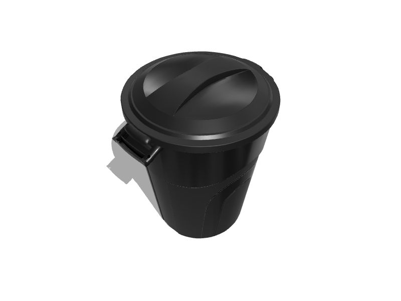 Project Source 45-Gallons Black Plastic Wheeled Trash Can with Lid