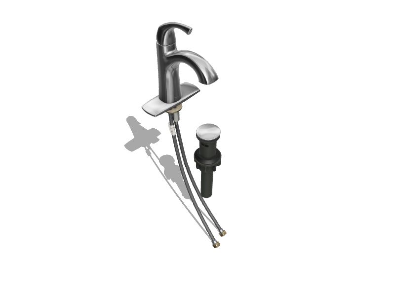 long reach single hole chrome bathroom sink faucet